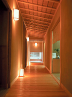 A wooden-flooring corridor